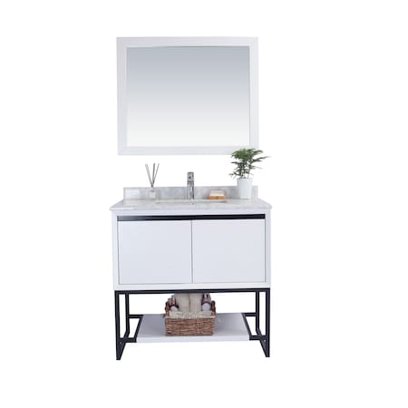 Alto 36, White Cabinet & White Carrara Countertop
